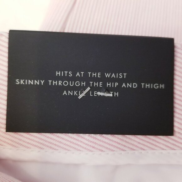 Banana Republic Modern Sloan Pink & White Striped Stretch Pants Size 8 Reg NWT - Picture 10 of 12